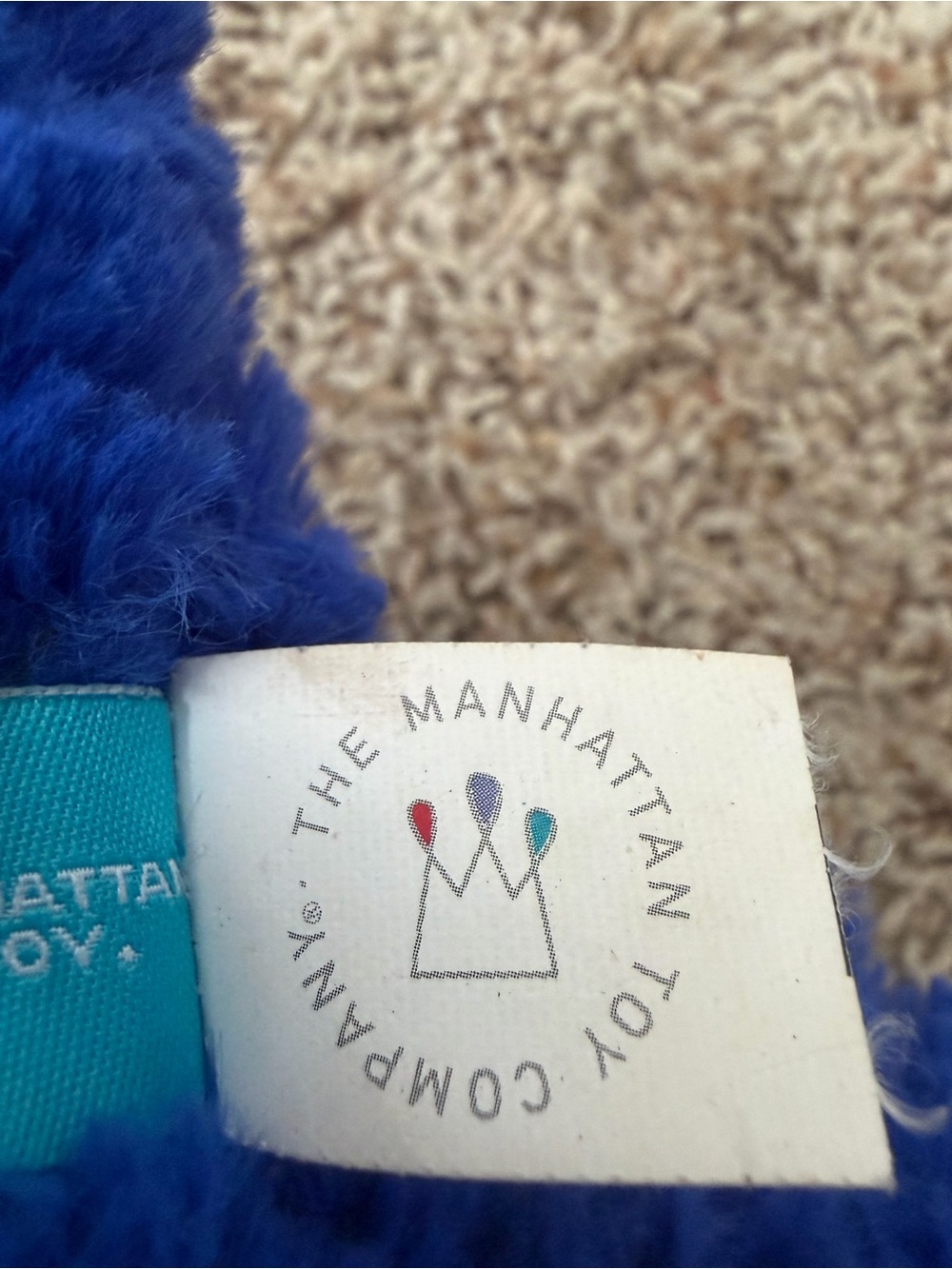 Blue Plush Dinosaur Stuffed Animal -manhattan toy - Picture 6 of 6